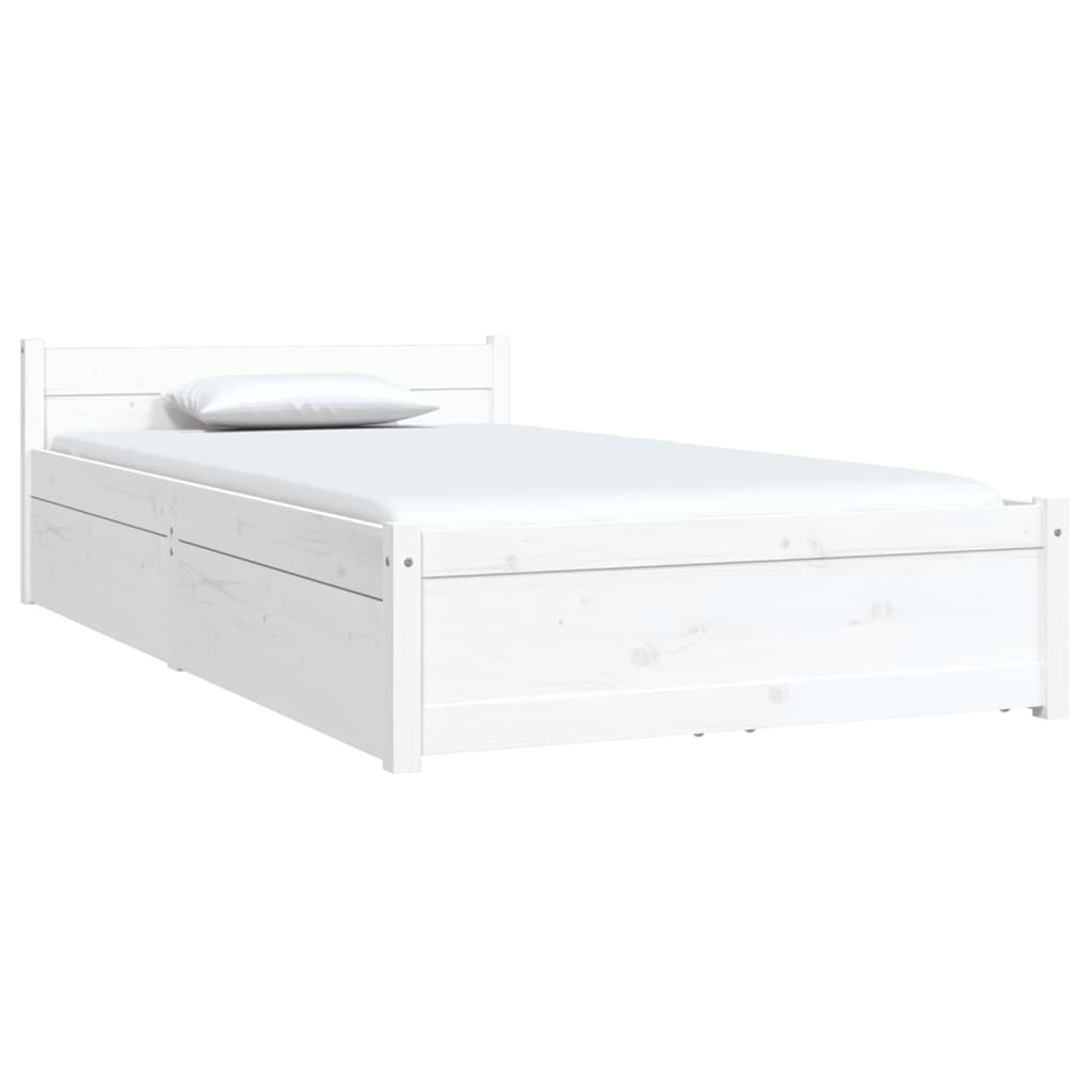vidaXL Cadre de lit avec tiroirs Blanc 90x190 cm Simple
