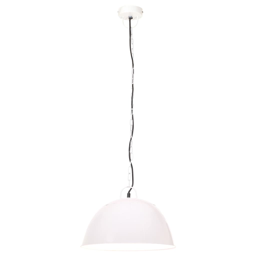 vidaXL Lampe suspendue industrielle vintage 25 W Blanc Rond 41 cm E27