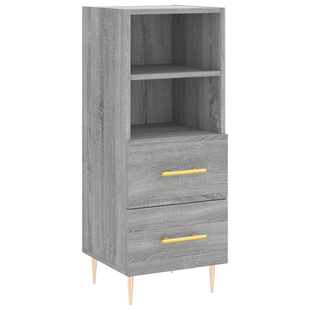 vidaXL Buffet haut Sonoma gris 34,5x34x180 cm Bois d'ingénierie