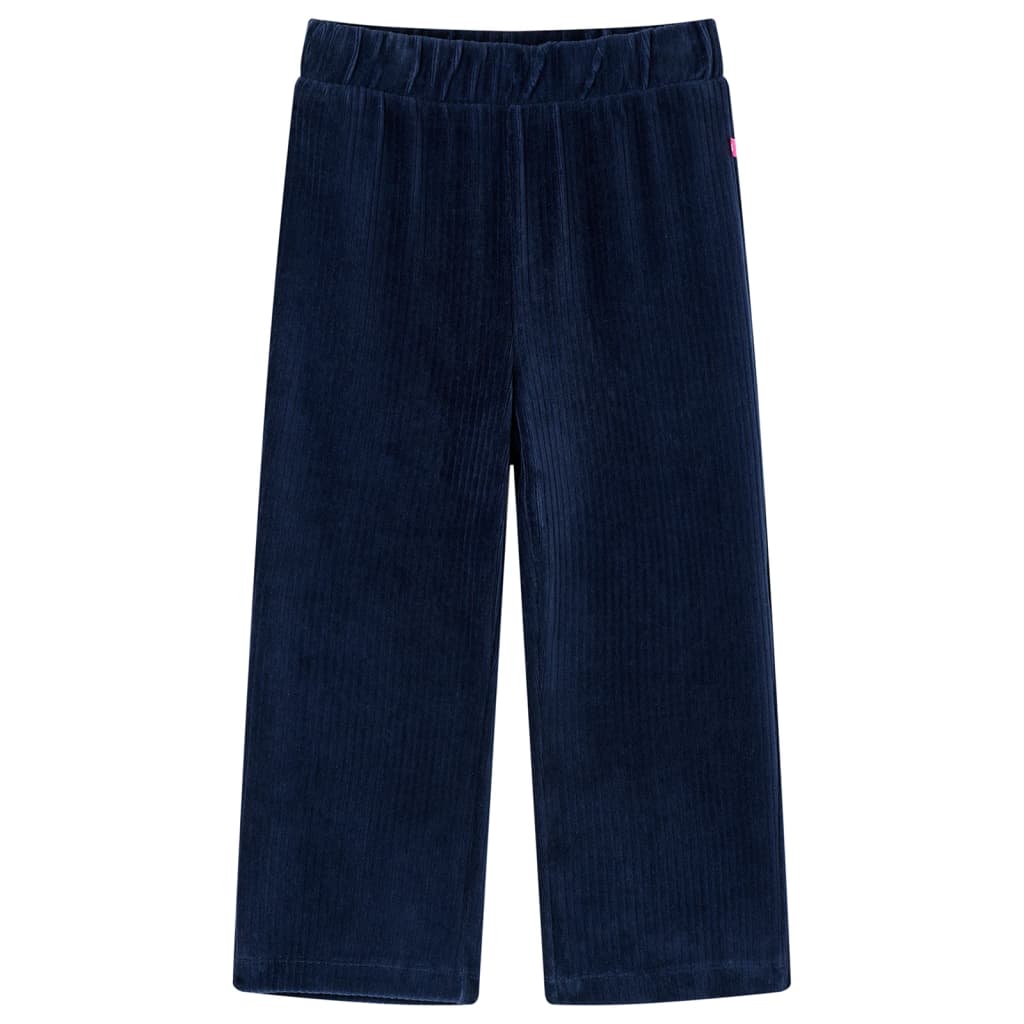 Pantalons pour enfants velours côtelé bleu marine 128