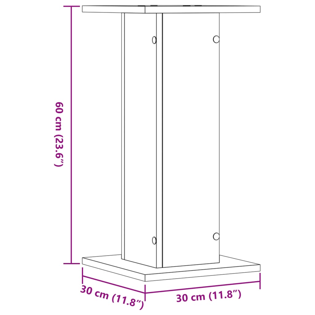 vidaXL Supports pour plantes 2 pcs noir 30x30x60 cm bois d'ingénierie