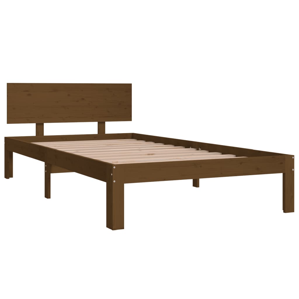 vidaXL Cadre de lit Marron miel Bois de pin massif 100x200 cm