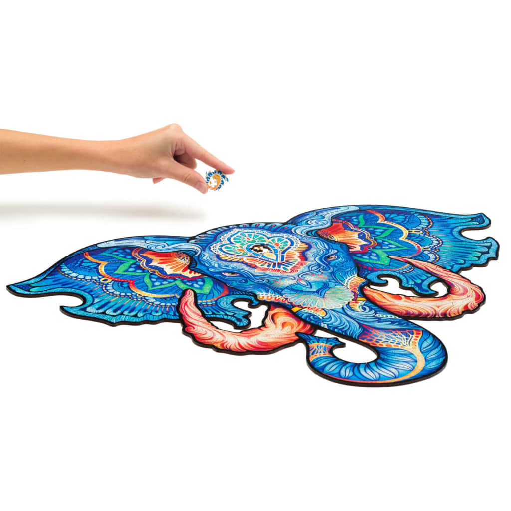 UNIDRAGON Puzzle en bois 700pcs Eternal Elephant Taille royale 62x47cm