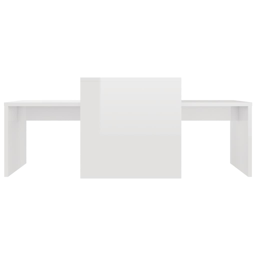 vidaXL Ensemble de table basse Blanc brillant Bois d’ingénierie