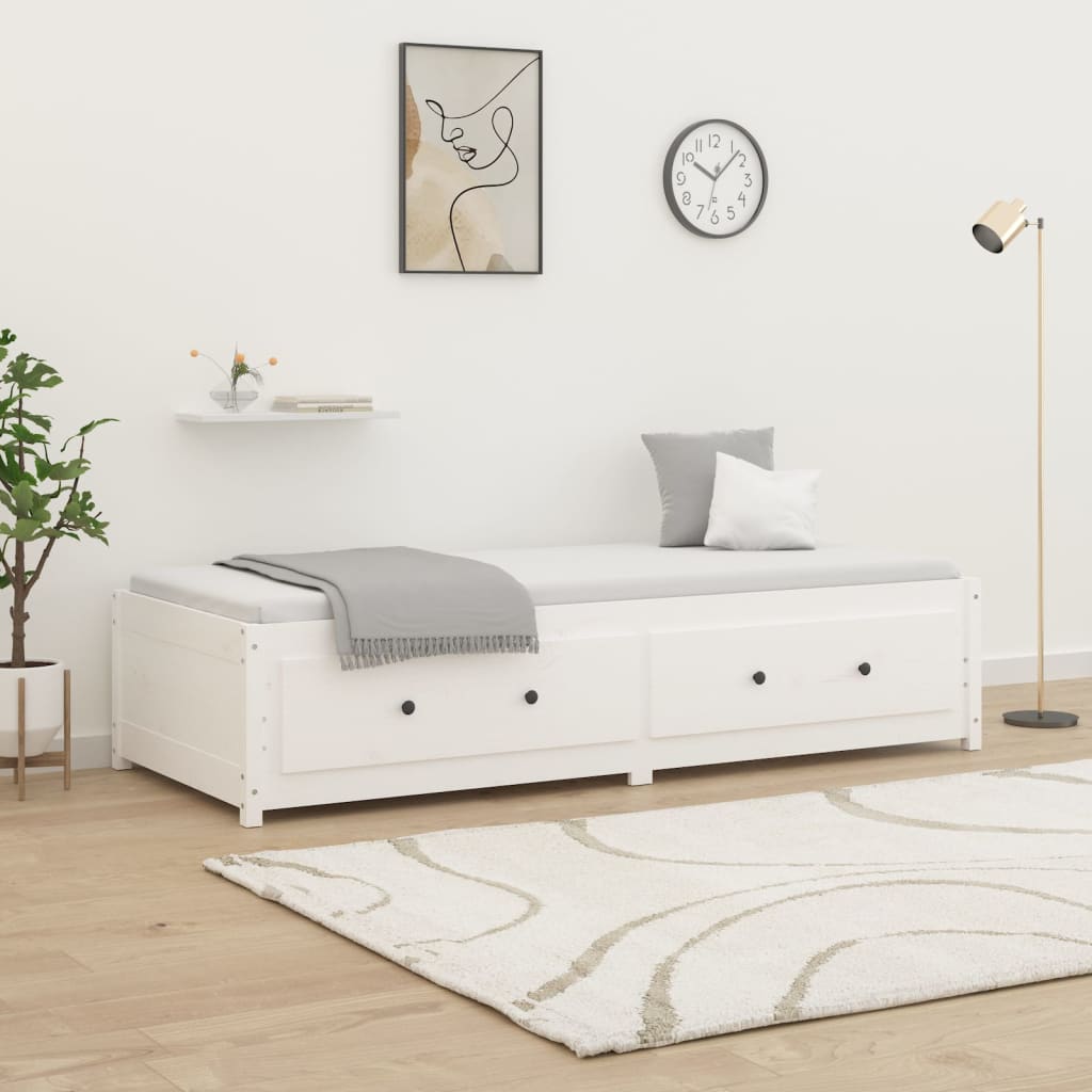 vidaXL Lit de jour sans matelas blanc 90x190 cm bois de pin massif