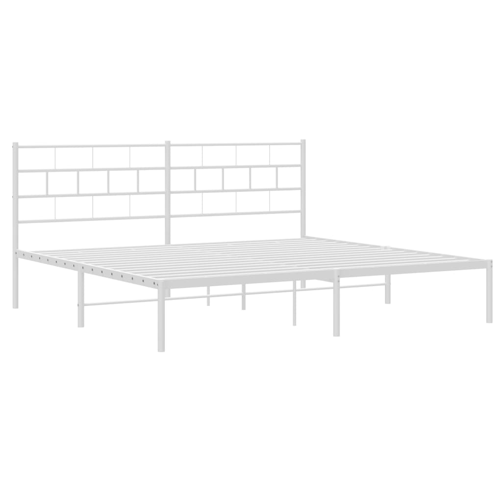 vidaXL Cadre de lit métal sans matelas et tête de lit blanc 193x203 cm