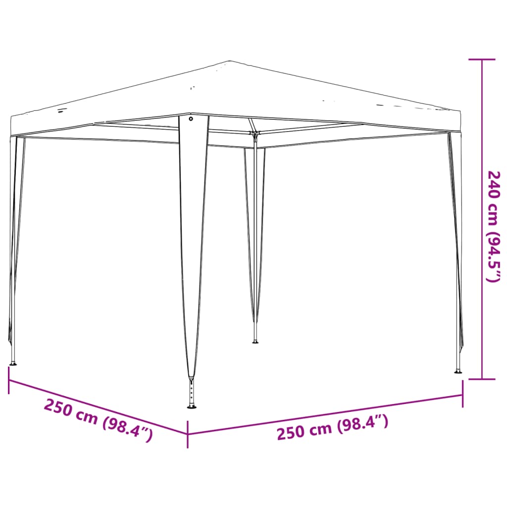 vidaXL Tente de réception professionnelle 2,5x2,5 m Anthracite 90 g/m²