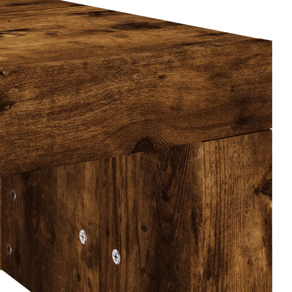 vidaXL Table basse chêne fumé 102x50x36 cm bois d'ingénierie