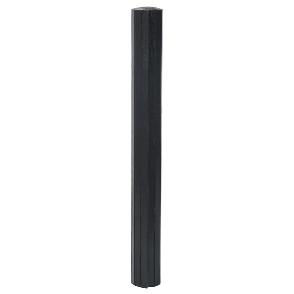 vidaXL Tapis rectangulaire noir 70x200 cm bambou