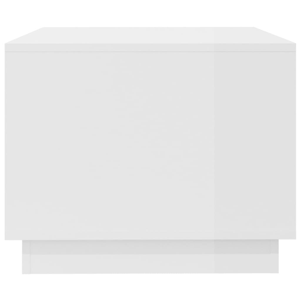 vidaXL Table basse Blanc brillant 102,5x55x44 cm Aggloméré