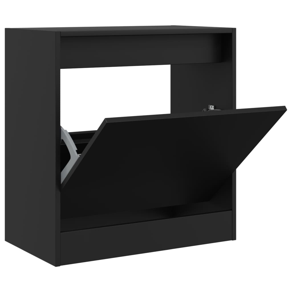 vidaXL Armoire à chaussures noir 60x34x63,5 cm bois d'ingénierie