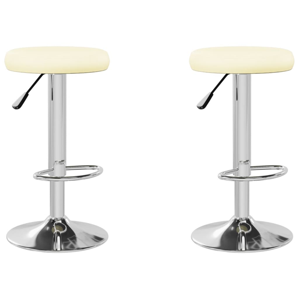 vidaXL Tabourets de bar lot de 2 crème similicuir