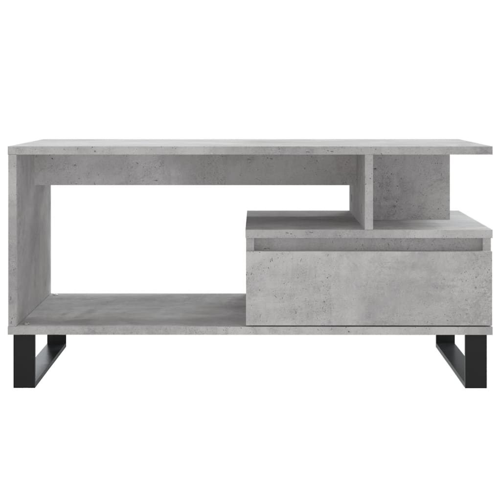 vidaXL Table basse Gris béton 90x49x45 cm Bois d'ingénierie