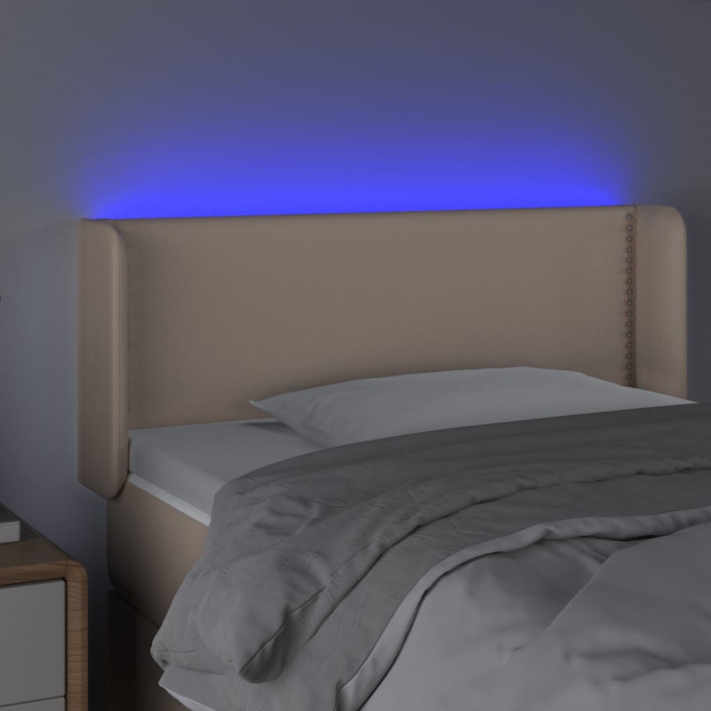 vidaXL Tête de lit à LED Cappuccino 83x16x78/88 cm Similicuir