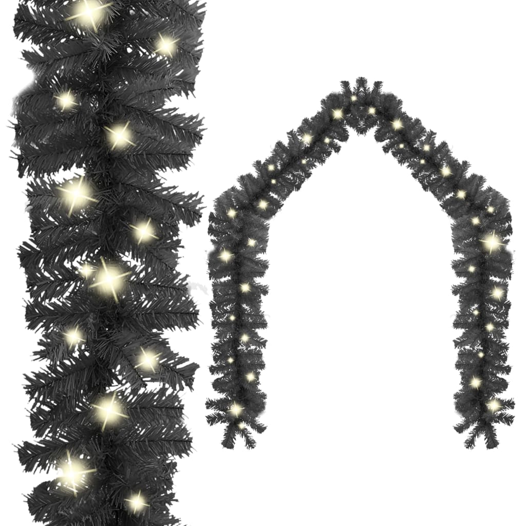 vidaXL Guirlande de Noël avec lumières LED 20 m Noir