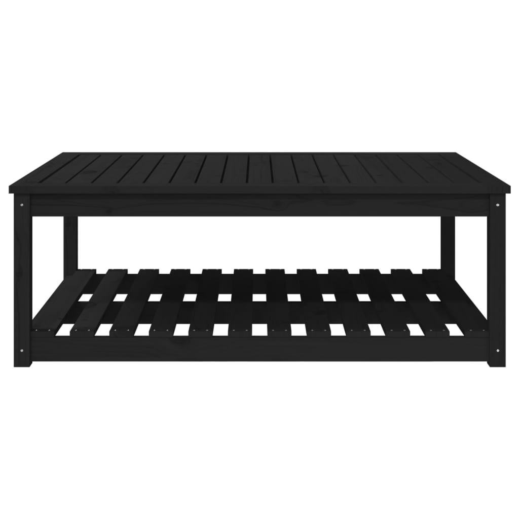 vidaXL Table de jardin noir 121x82,5x45 cm bois massif de pin