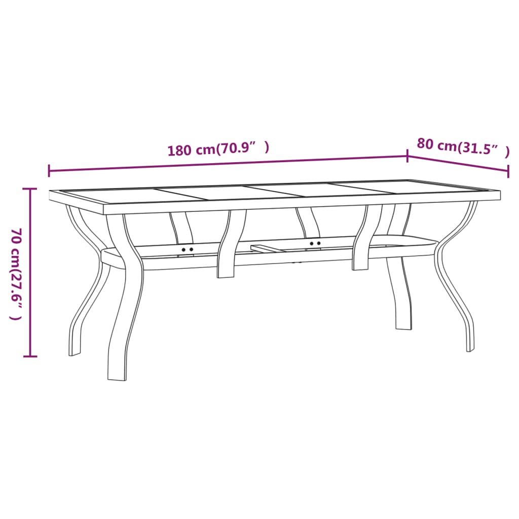 vidaXL Ensemble à manger de jardin 5 pcs Gris et noir