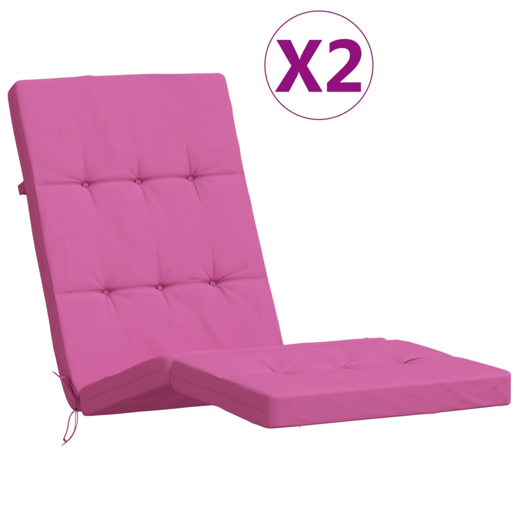 vidaXL Coussins de chaise longue lot de 2 rose tissu oxford