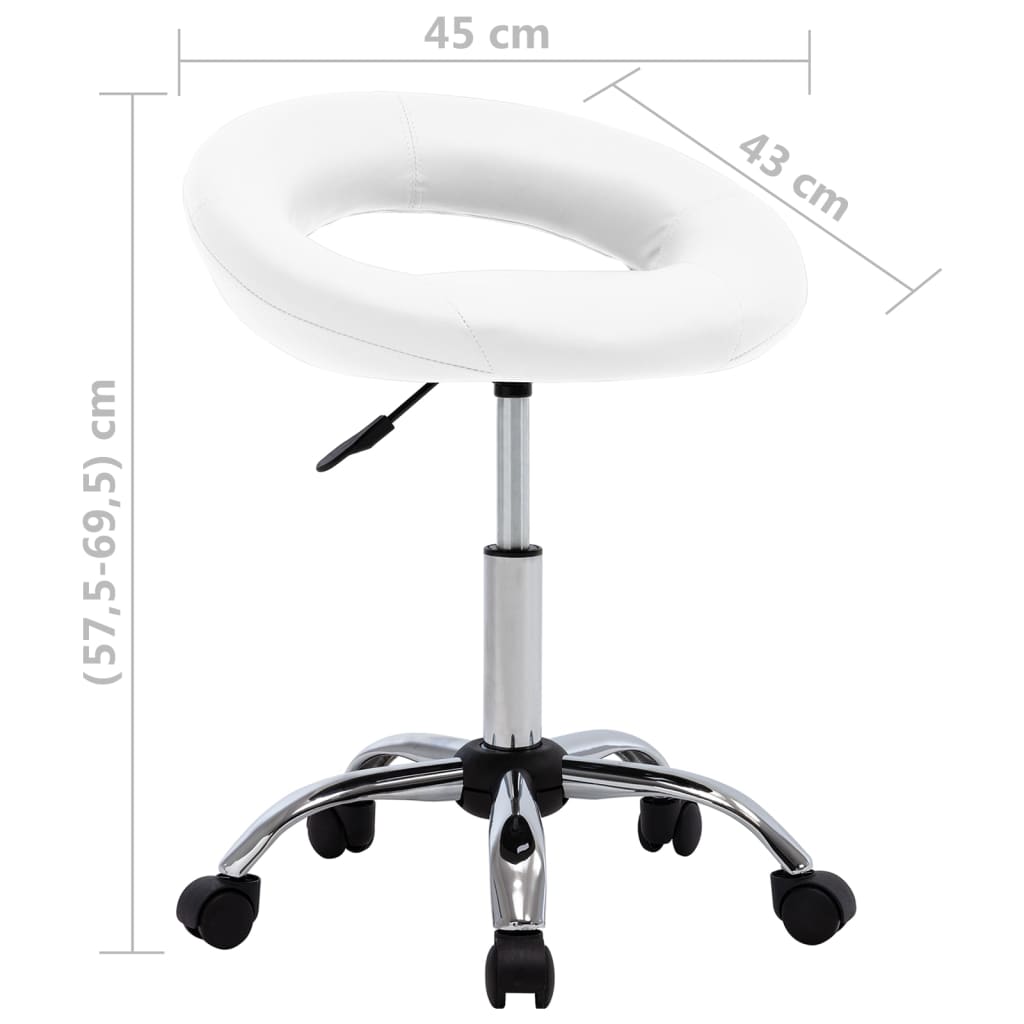 vidaXL Chaise pivotante de salle à manger Blanc Similicuir