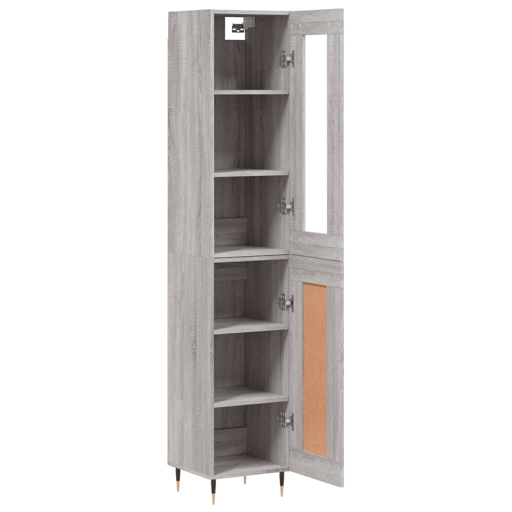 vidaXL Buffet haut Sonoma gris 34,5x34x180 cm Bois d'ingénierie