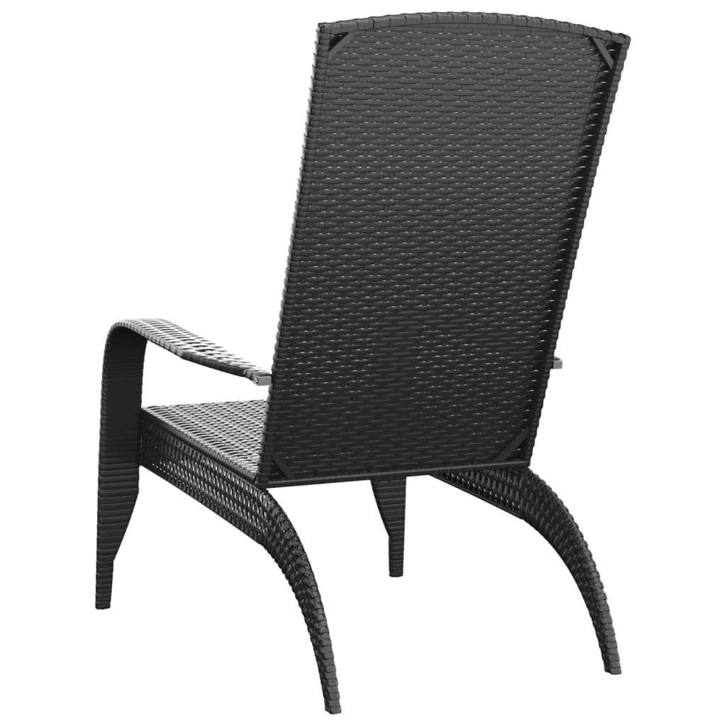 vidaXL Chaise de jardin Adirondack Noir Résine tressée