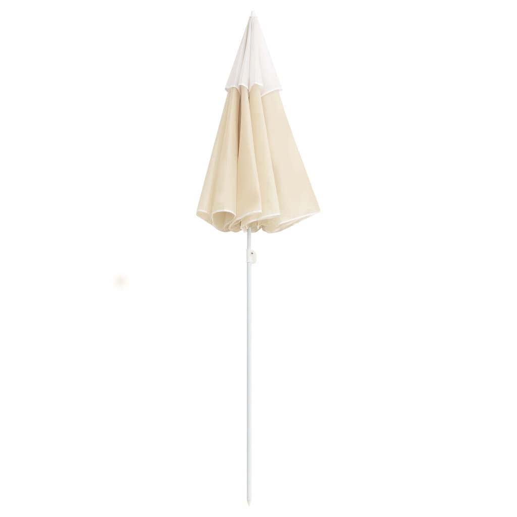 vidaXL Parasol de jardin avec mât en acier sable 180 cm