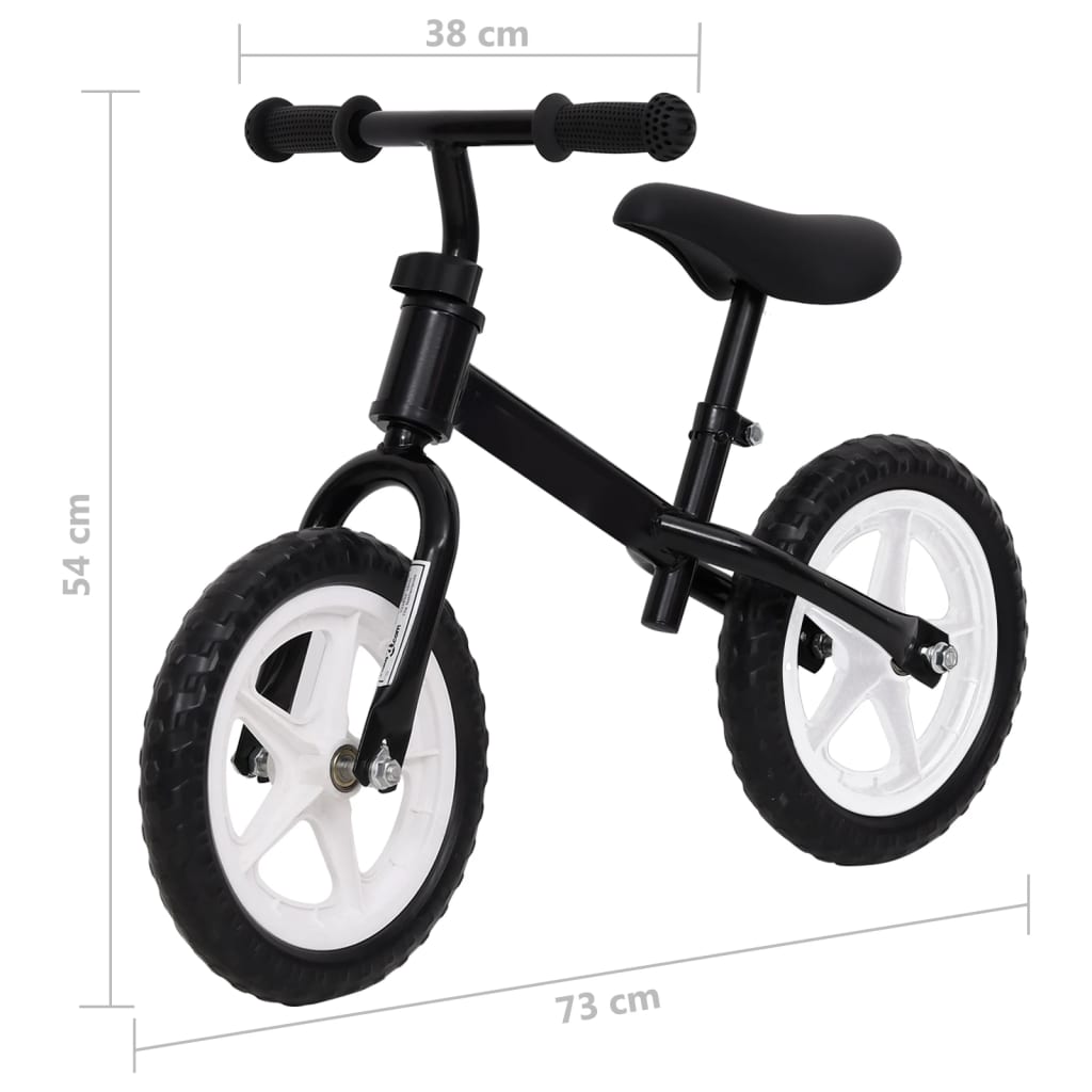 vidaXL Vélo d'équilibre roues de 9,5 pouces noir