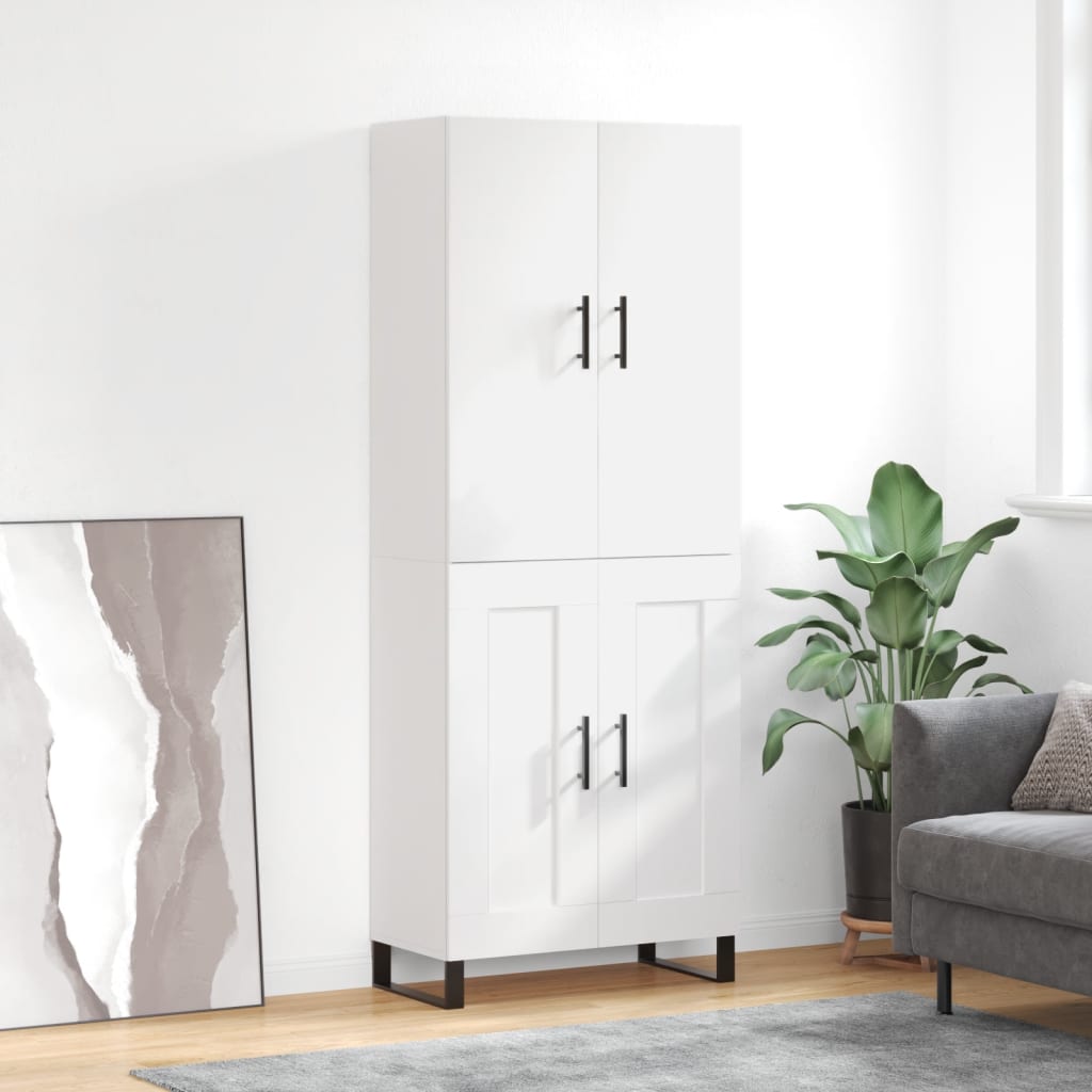 vidaXL Buffet haut Blanc 69,5x34x180 cm Bois d'ingénierie