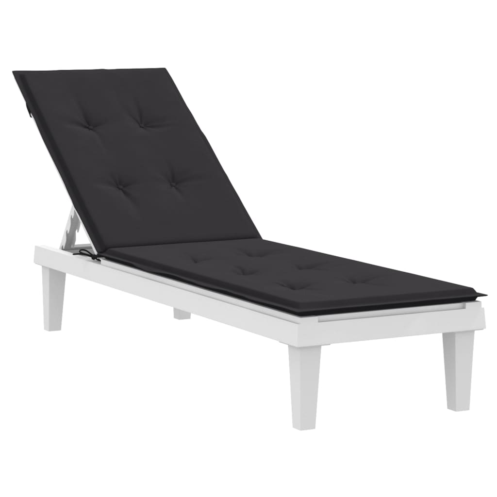 vidaXL Coussin de chaise de terrasse noir (75+105)x50x3 cm