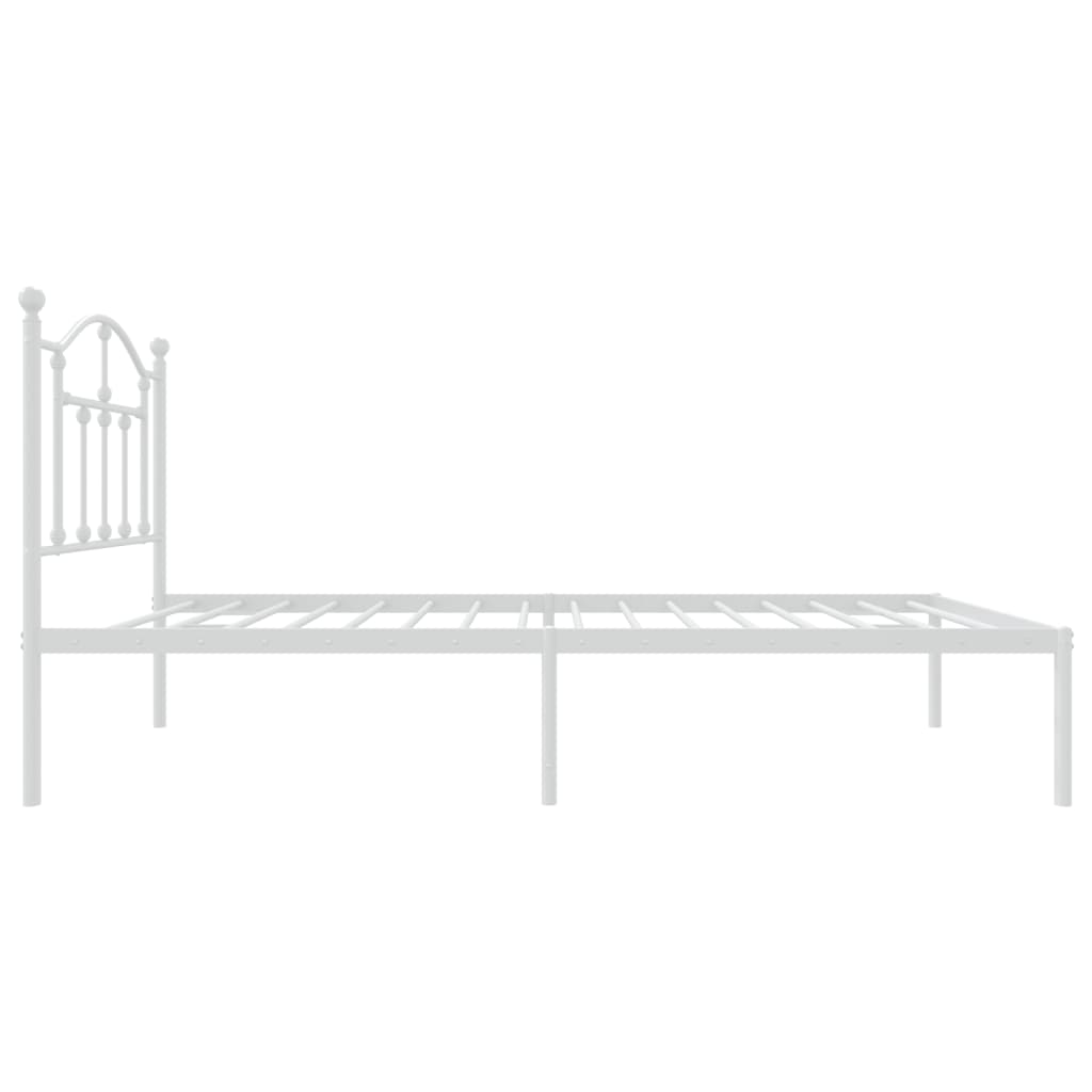 vidaXL Cadre de lit métal sans matelas avec tête de lit blanc 75x190cm