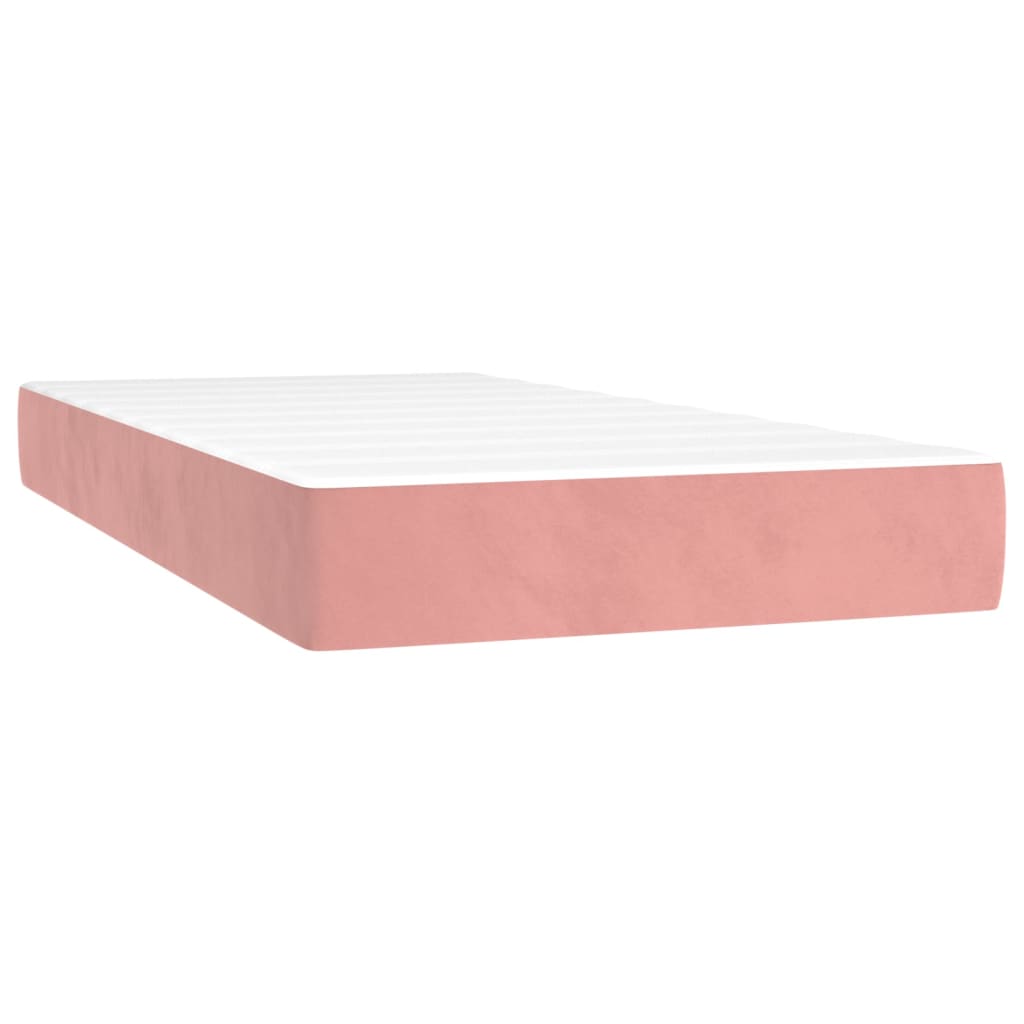 vidaXL Sommier à lattes de lit avec matelas et LED Rose 200x200 cm