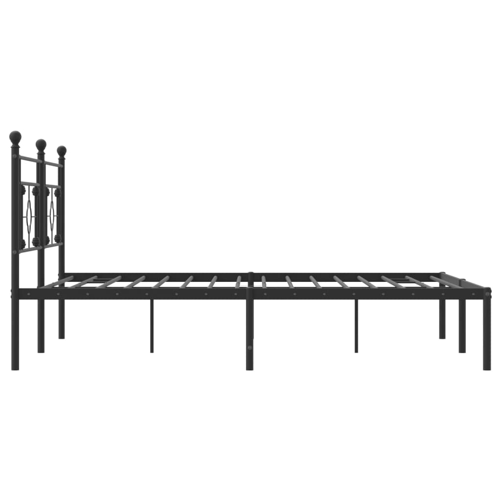 vidaXL Cadre de lit métal sans matelas et tête de lit noir 180x200 cm