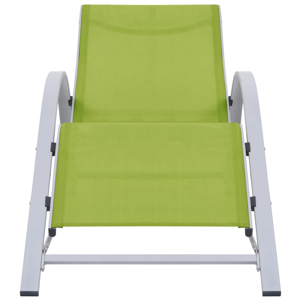 vidaXL Chaise longue textilène et aluminium vert