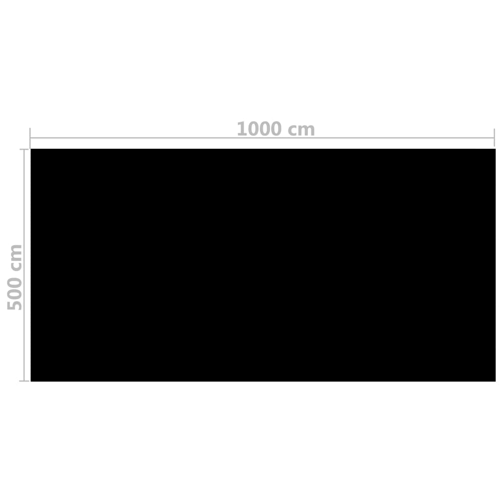vidaXL Film solaire de piscine PE rectangulaire flottant 10x5 m Noir