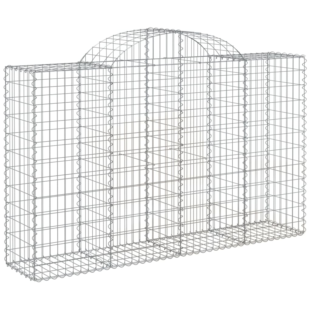 vidaXL Paniers à gabions arqués 7 pcs 200x50x120/140 cm Fer galvanisé