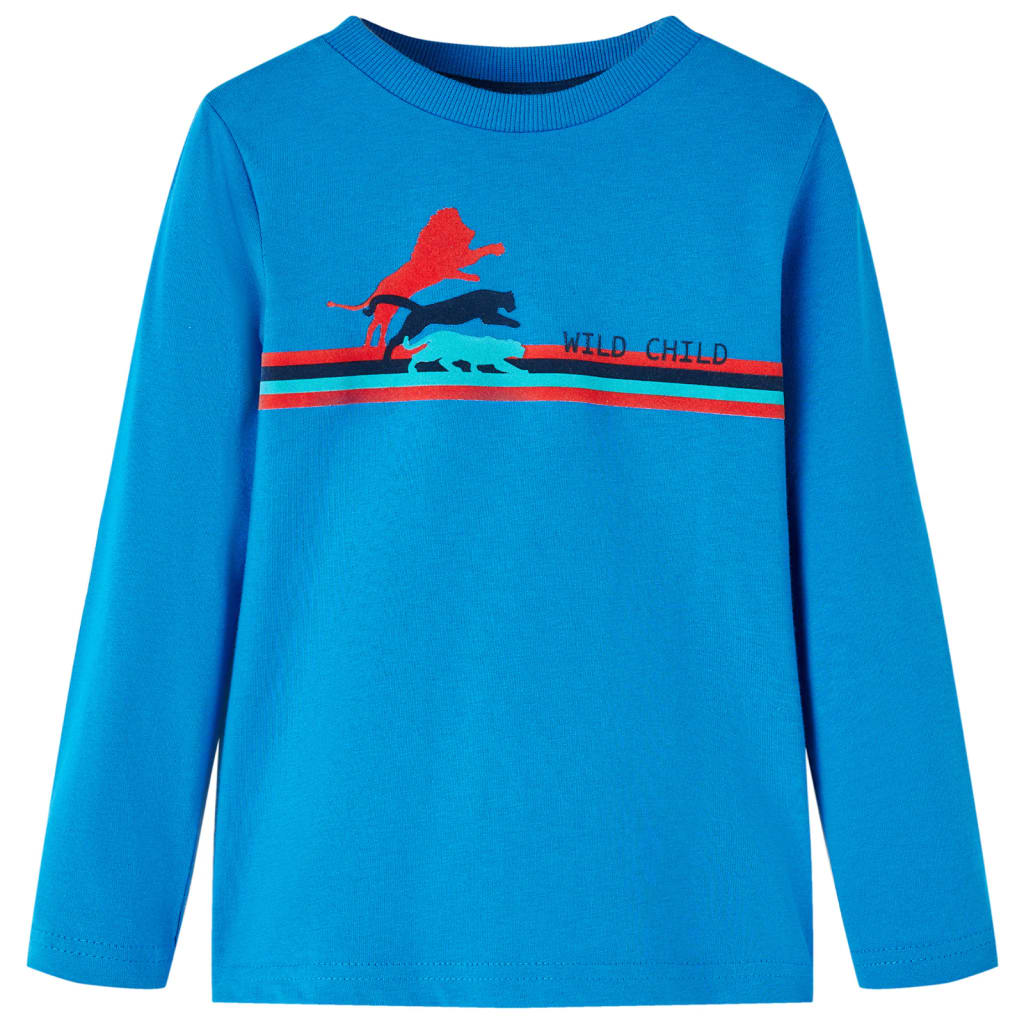 T-shirt enfants manches longues bleu cobalt 128