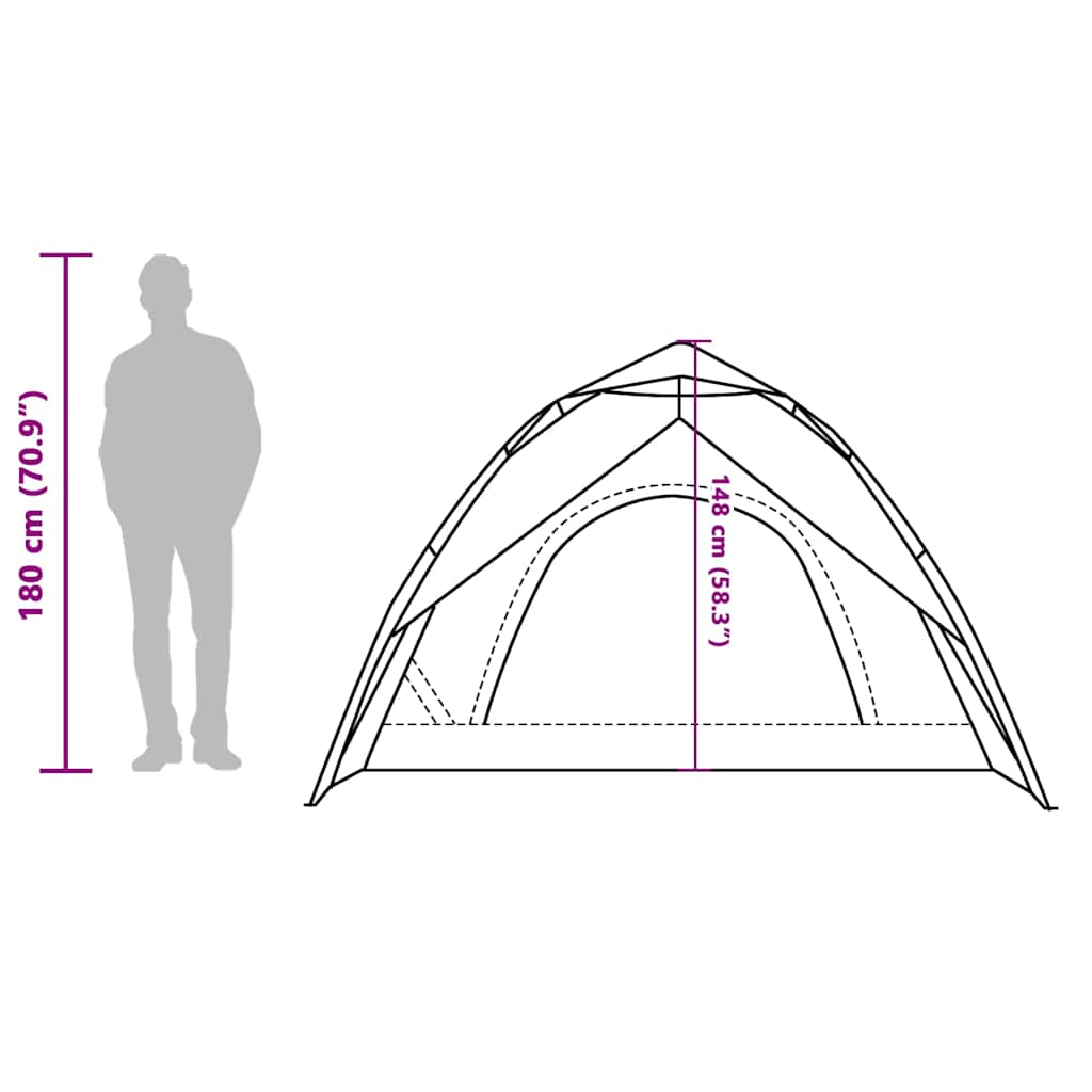 vidaXL Tente de camping à dôme 3 personnes bleu libération rapide