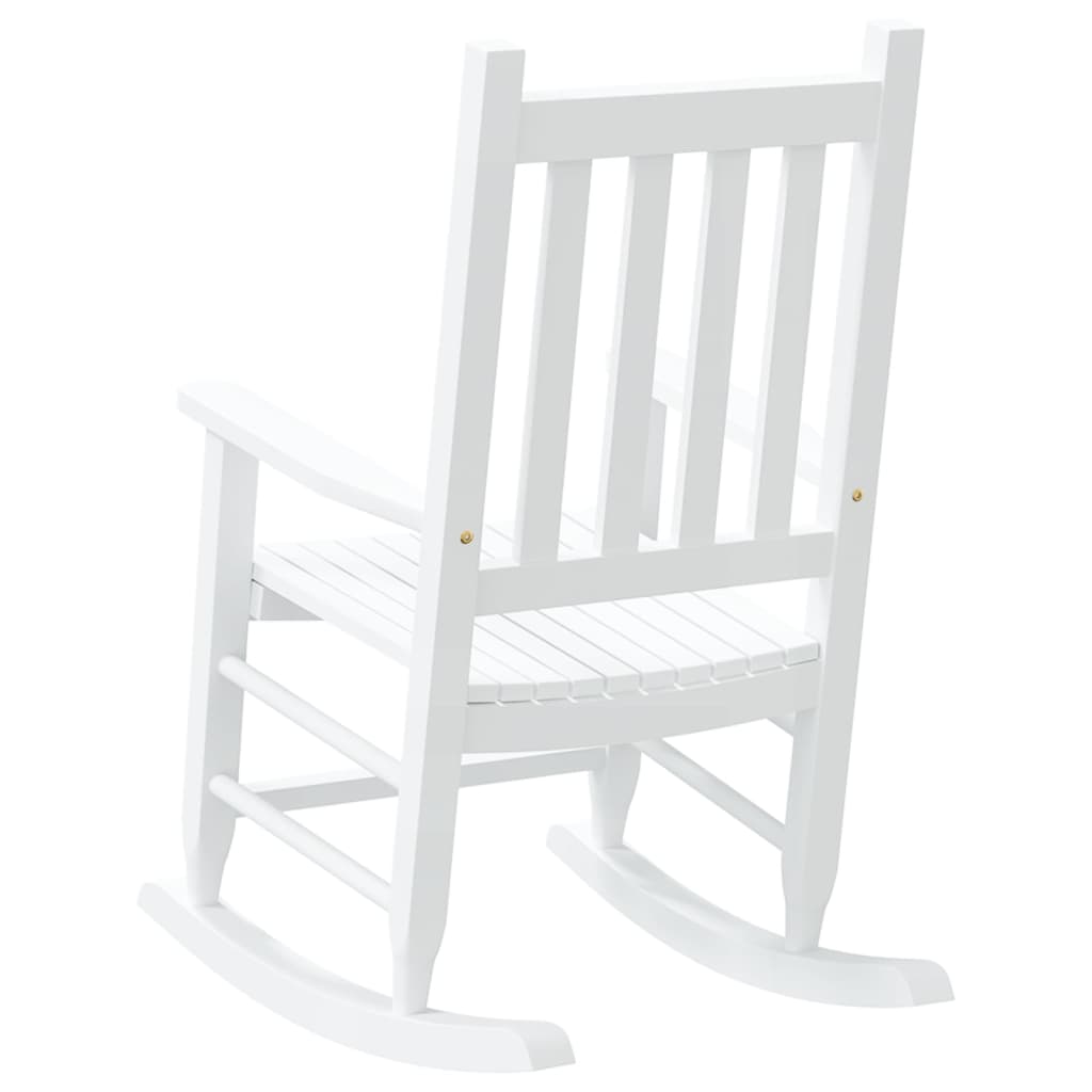 vidaXL Chaise à bascule enfants blanc bois de peuplier massif