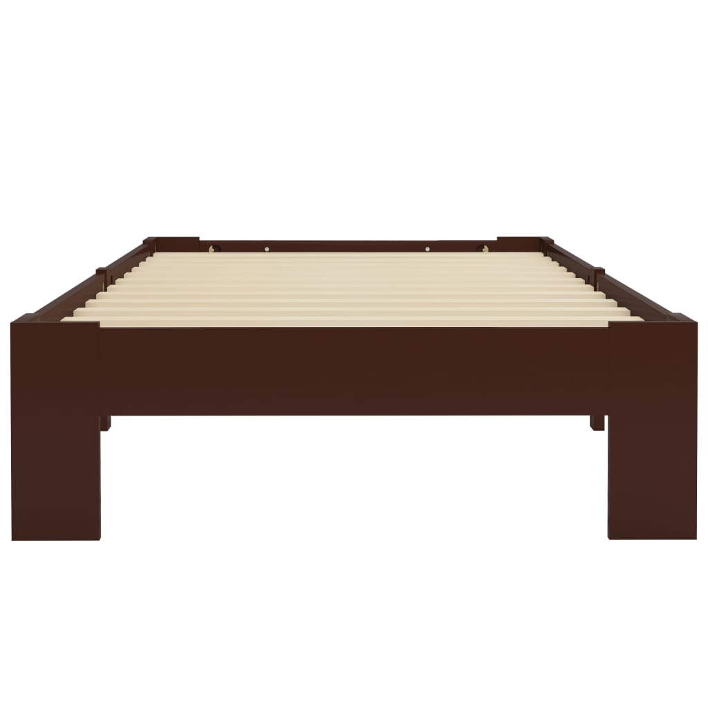 vidaXL Cadre de lit sans matelas marron foncé pin massif 100x200 cm