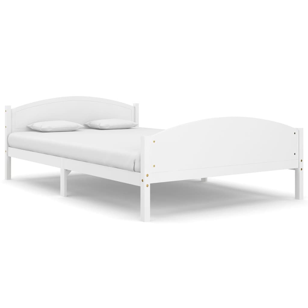 vidaXL Cadre de lit sans matelas blanc bois de pin massif 140x200 cm