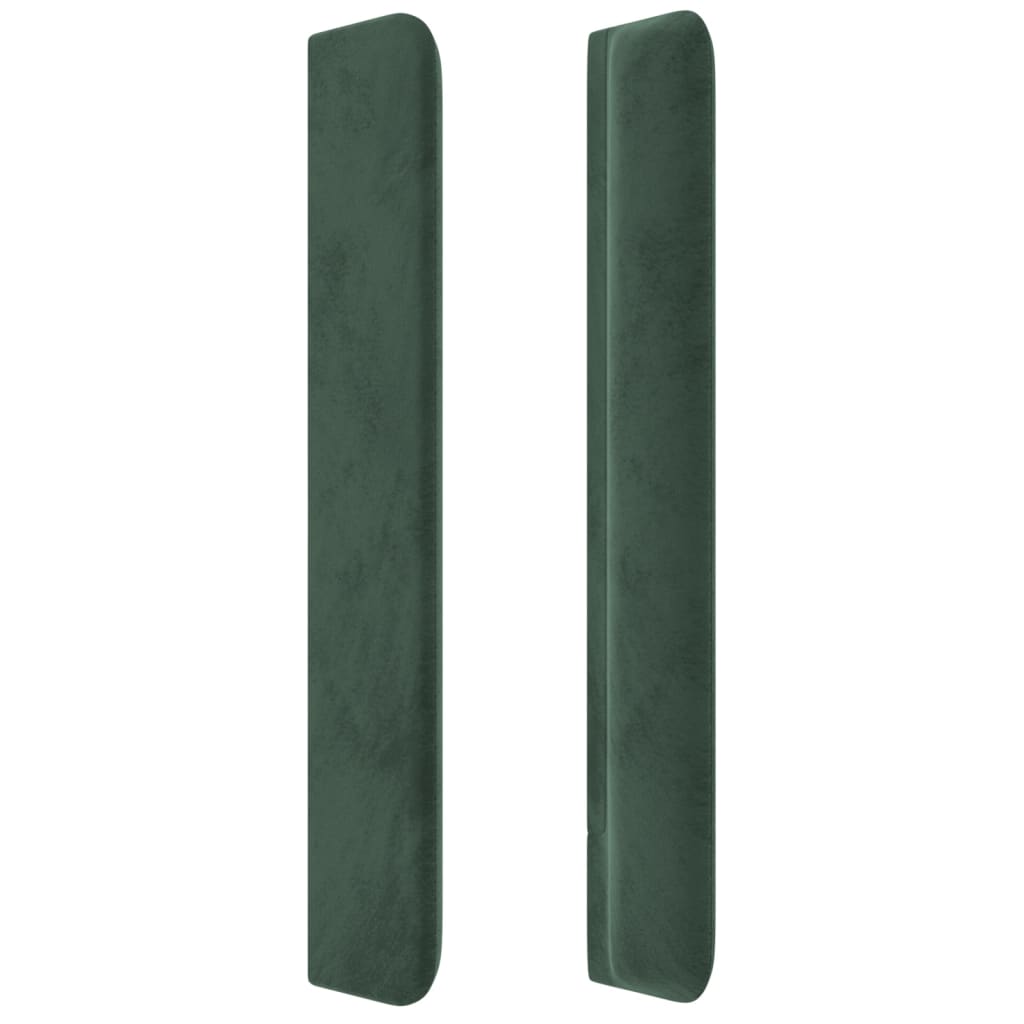 vidaXL Tête de lit à LED Vert foncé 83x16x118/128 cm Velours