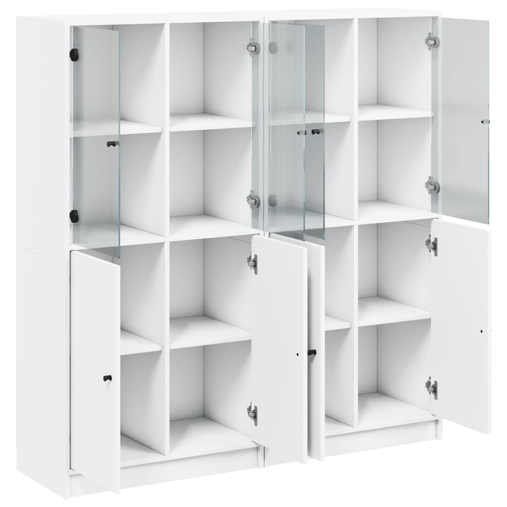 vidaXL Bibliothèque avec portes blanc 136x37x142 cm bois d'ingénierie