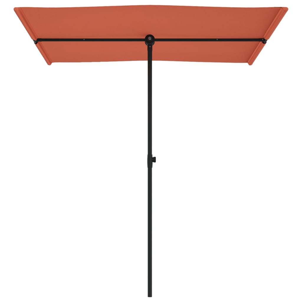 vidaXL Parasol de jardin avec mât en aluminium 180x110 cm Terre cuite