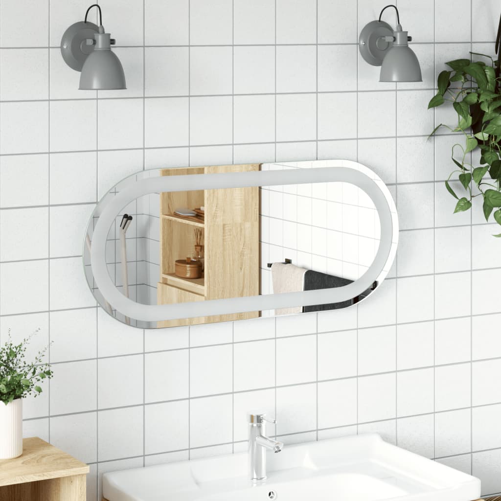 vidaXL Miroir de salle de bain à LED 70x30 cm ovale