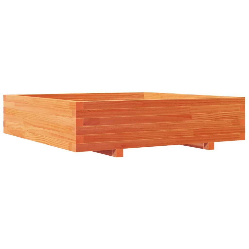 vidaXL Jardinière cire marron 100x100x26,5 cm bois de pin massif