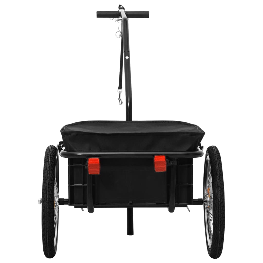 vidaXL Remorque de vélo/chariot à main 155x60x83 cm acier noir