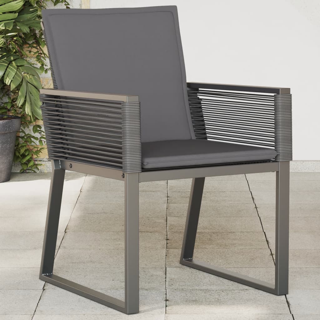 vidaXL Chaises de jardin avec coussins lot de 2 noir résine tressée