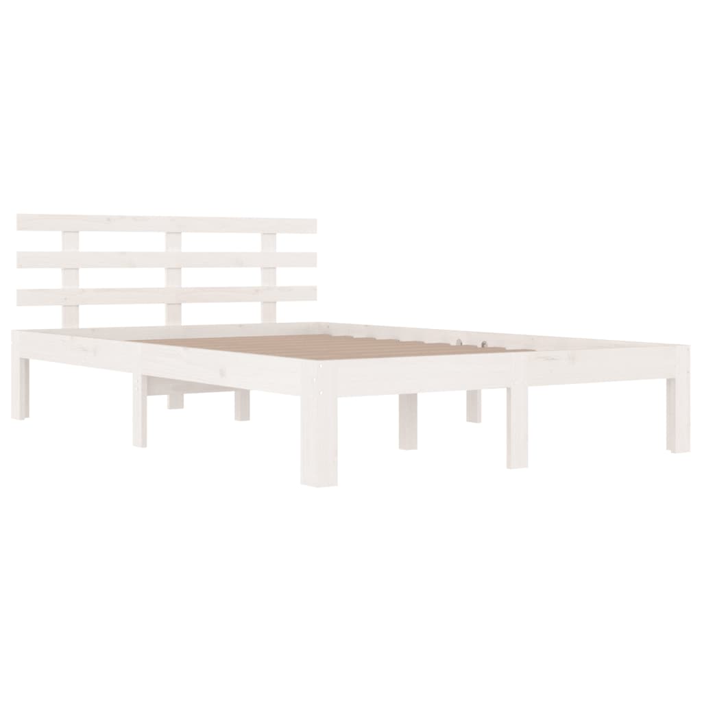 vidaXL Cadre de lit Blanc Bois massif 200x200 cm