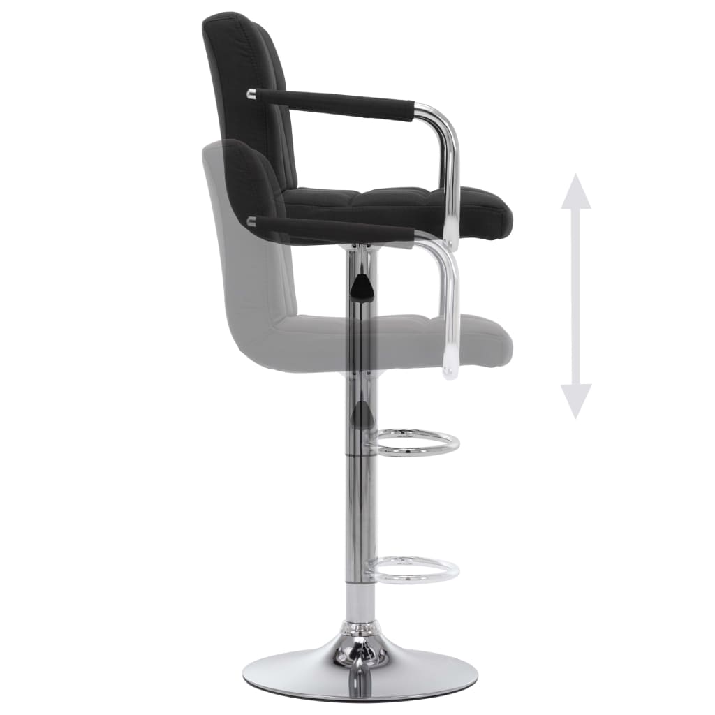 vidaXL Chaises de bar lot de 2 noir tissu