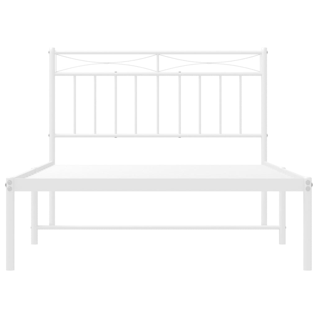 vidaXL Cadre de lit métal sans matelas et tête de lit blanc 100x200 cm